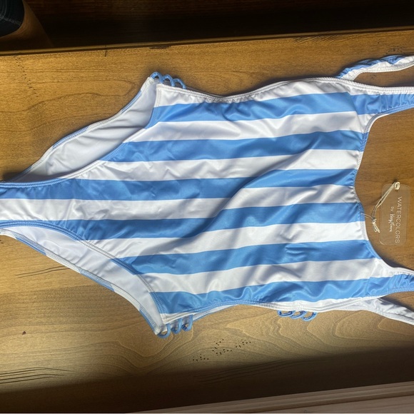 Kenny Flowers Blue and White Striped One Piece - Picture 6 of 6
